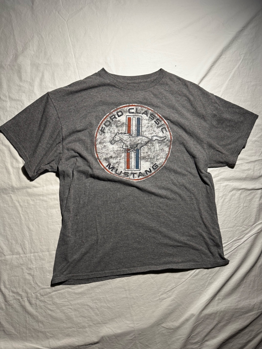Classic Ford Mustang Logo Short Sleeve Tee - Gray Men’s Size XL